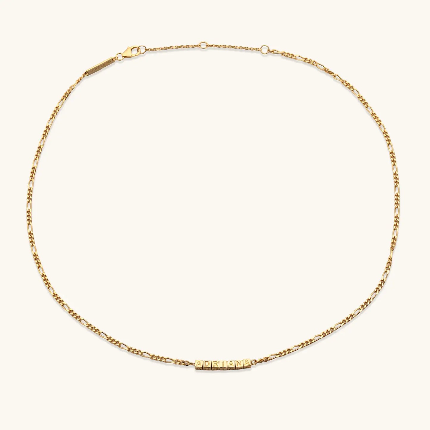 Custom Tiny Words Necklace- Figaro Chain