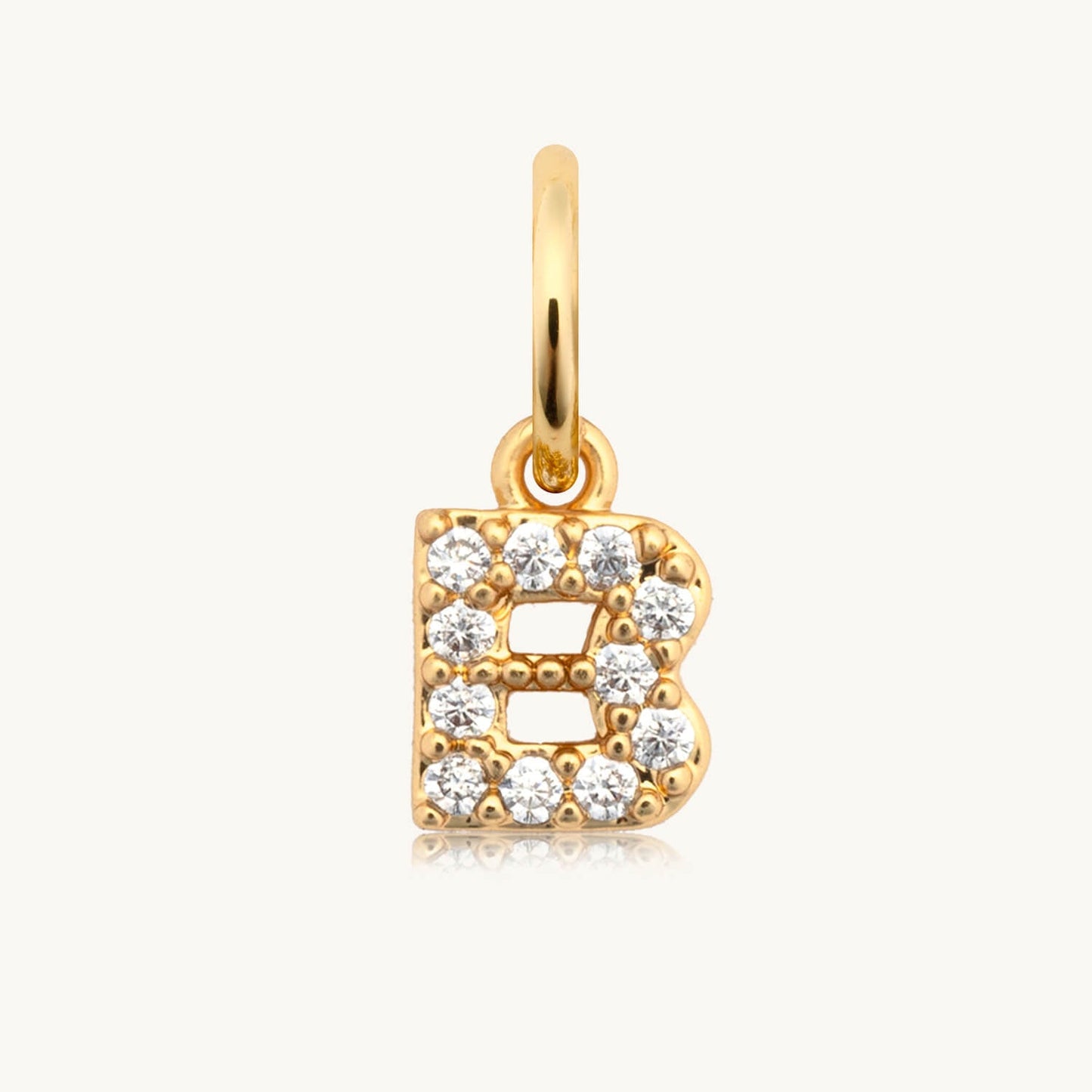 Dripping Words Charm- CZ Letter B