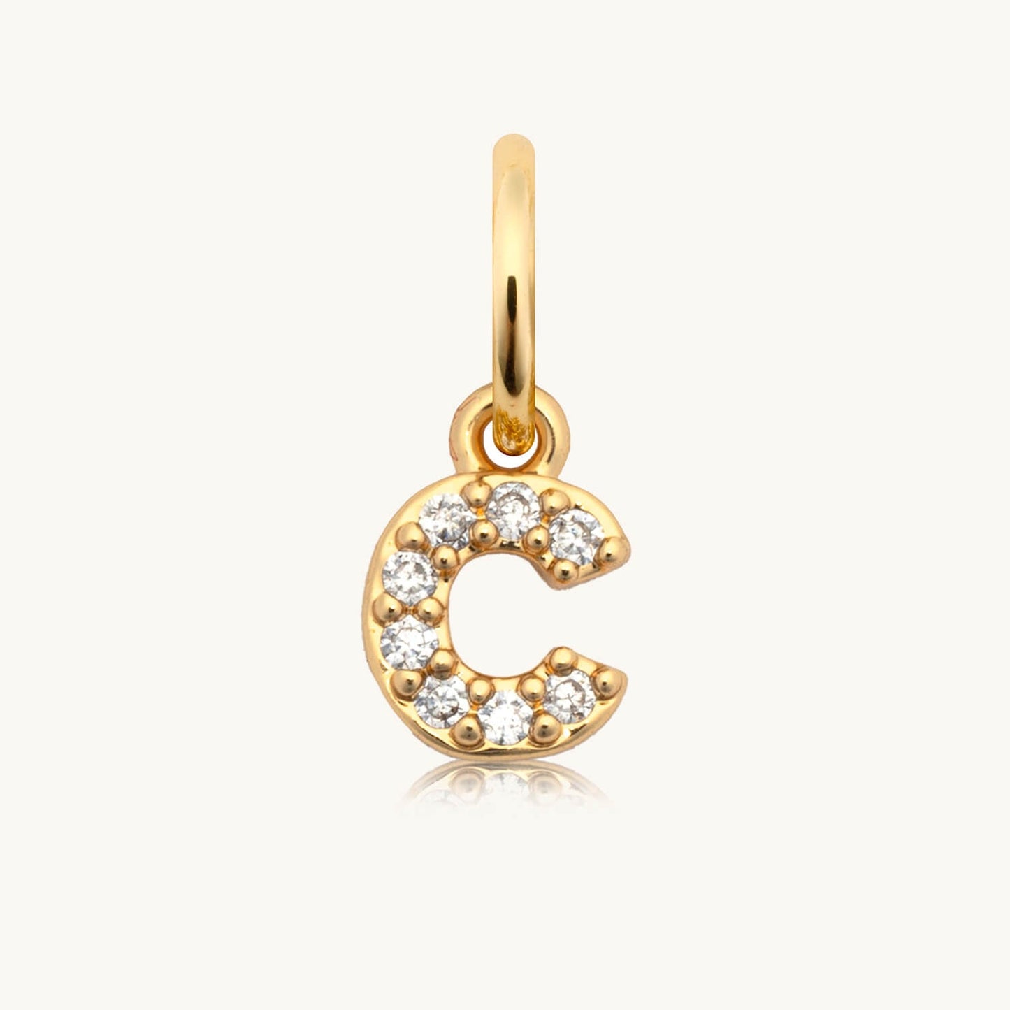 Dripping Words Charm- CZ Letter C
