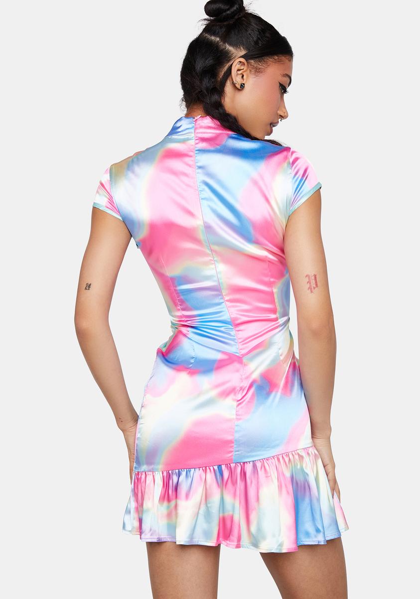 Amour Satin Heart Cut-Out Mini Dress