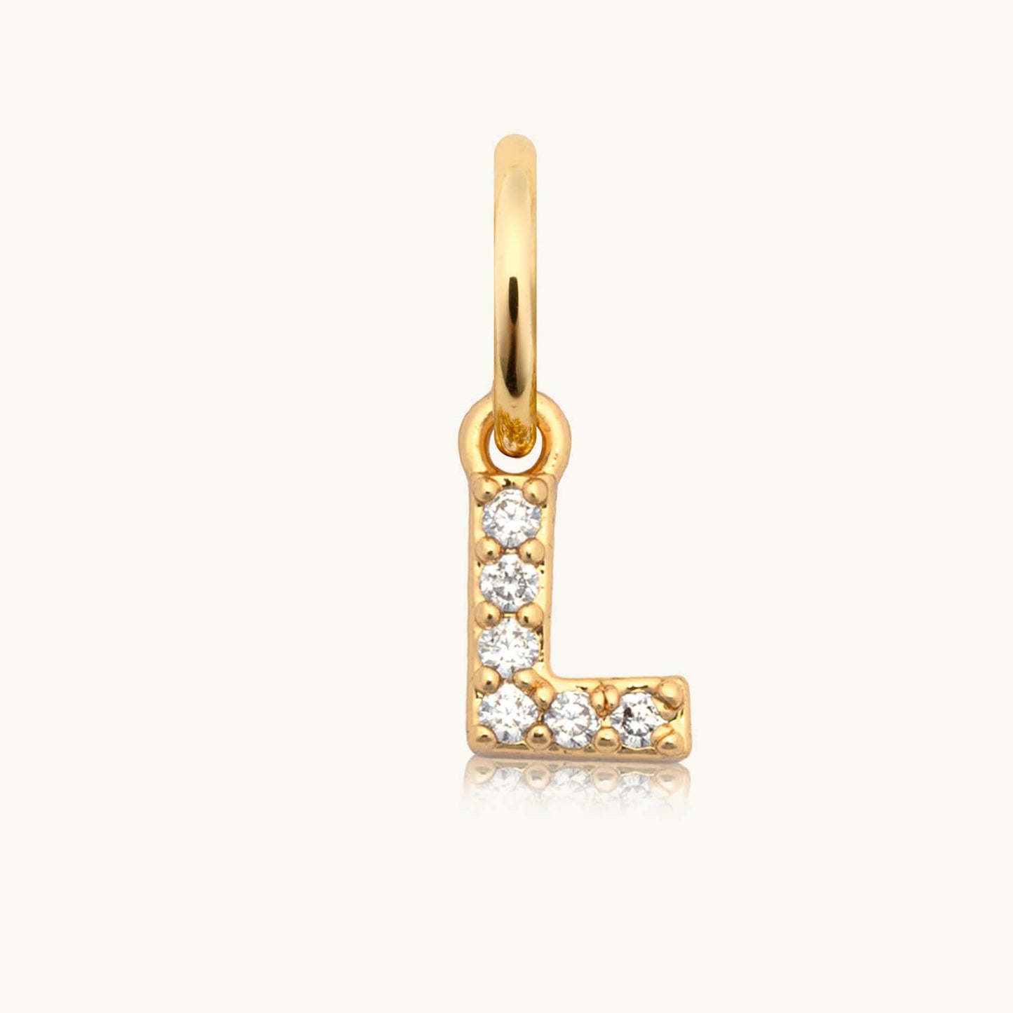 Dripping Words Charm- CZ Letter L