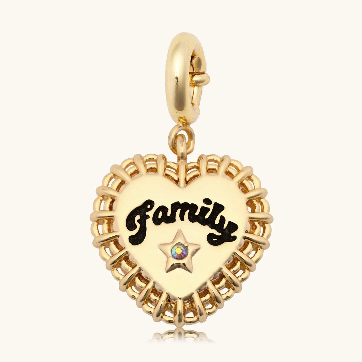 Family Doily Heart Charm