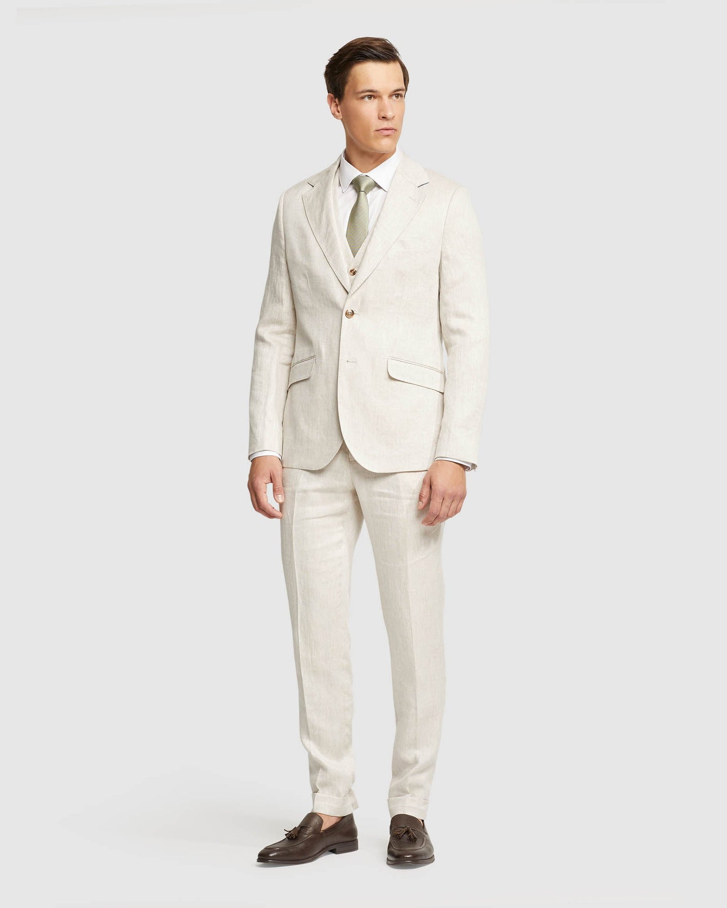 Folded Cuff Linen Trousers