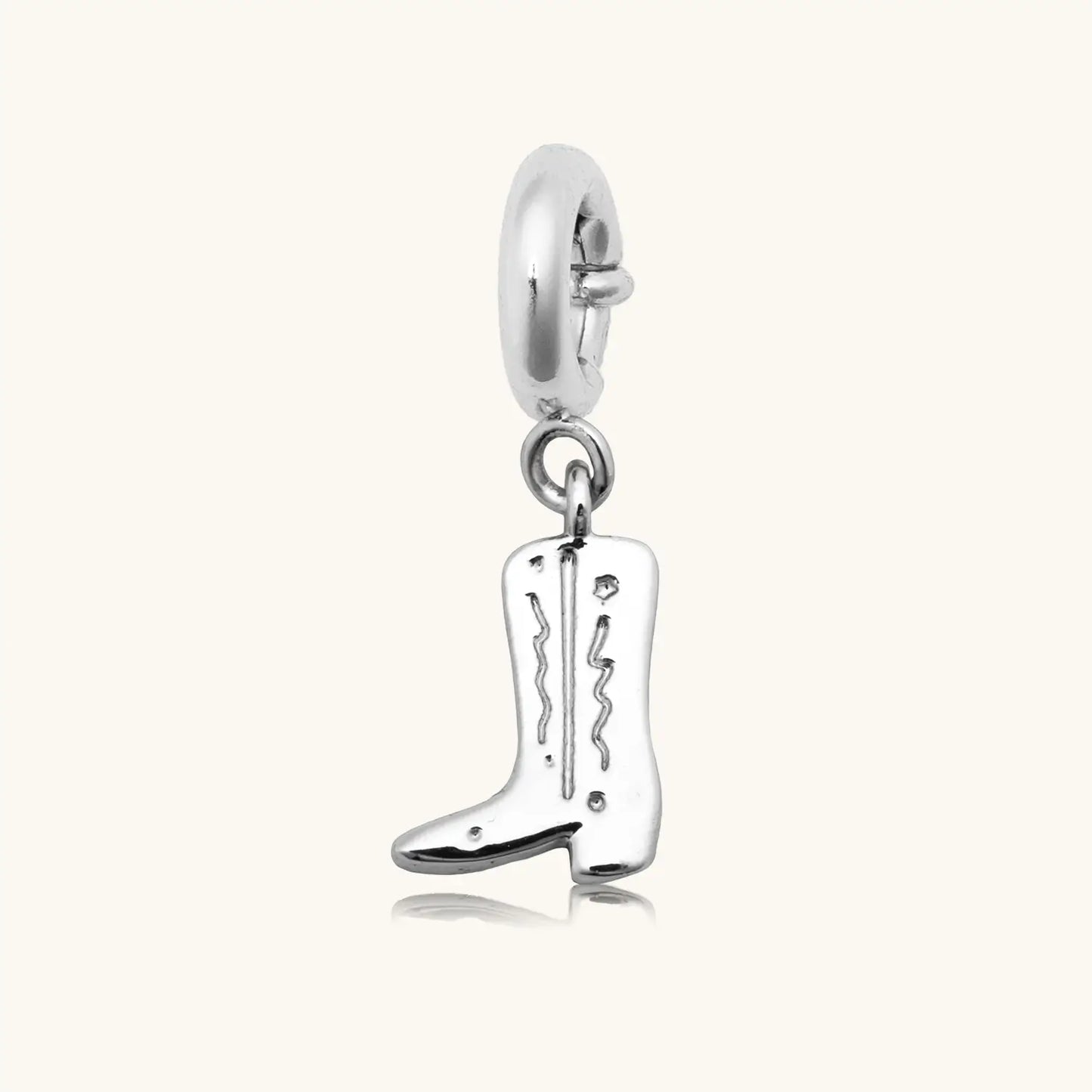 Silver Cowboy Boot Charm