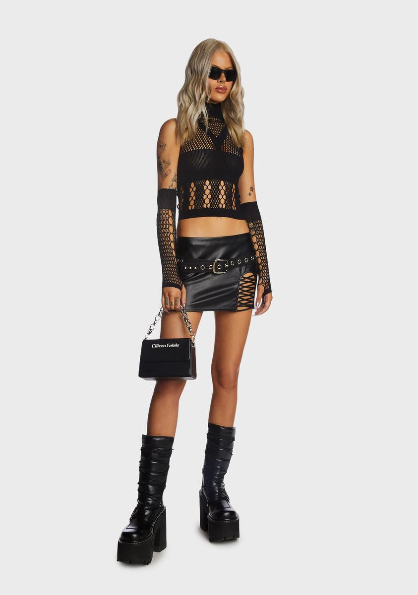 Alzir Vegan Leather Skirt