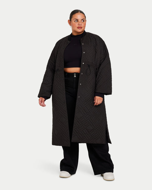 Womens Longline Puffer Jacket