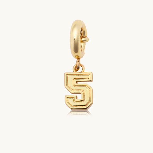 Custom Varsity Number 5 Charm