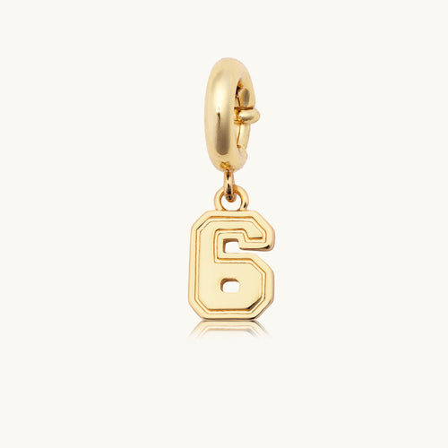 Custom Varsity Number 6 Charm