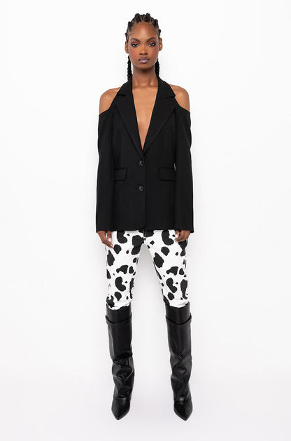 90S PINSTRIPE HALTER BLAZER