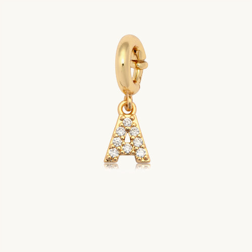 Custom CZ Letter A Charm