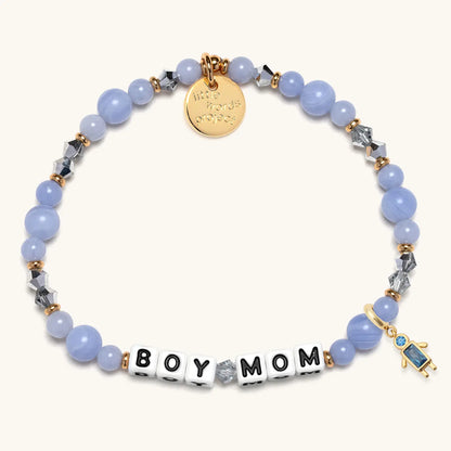 Boy Mom Birthstone Charm Bracelet Set
