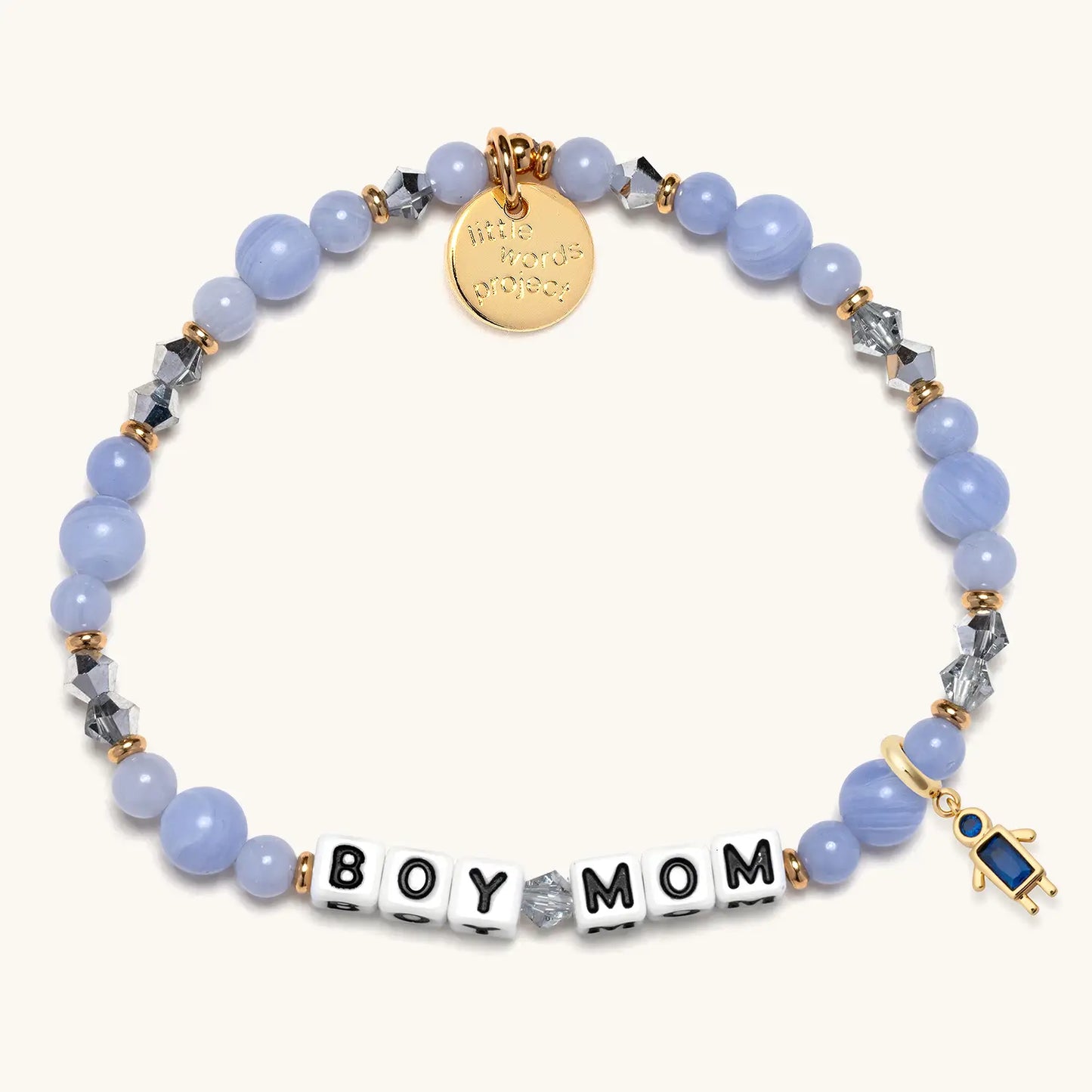 Boy Mom Birthstone Charm Bracelet Set