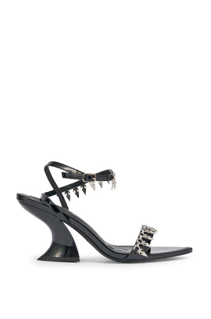 AKIRA GOLD DEMISE SILVER HARDWARE EMBELLISHED CHUNKY STRAPPY SANDAL