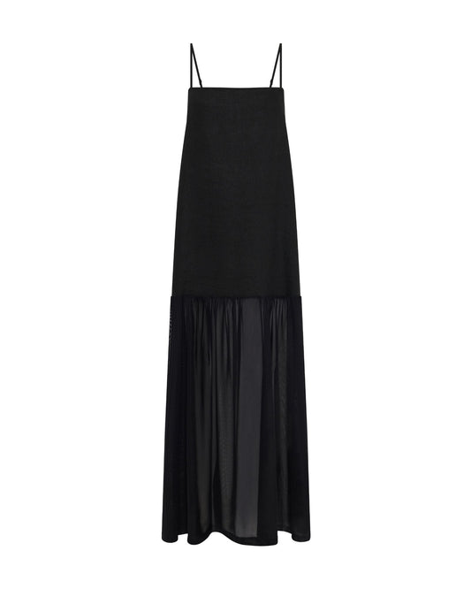 Kristel Linen And Mesh Dress