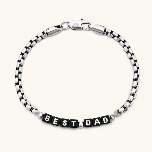 Best Dad Silver Antique Chain Bracelet