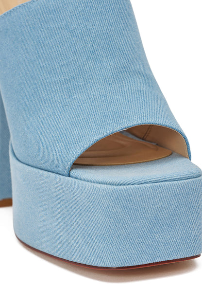 AKIRA GOLD FIKILE DENIM CHUNKY SANDAL