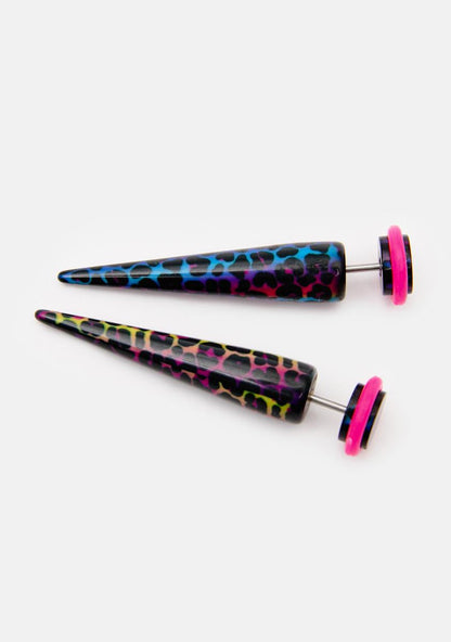 Animal Action Pointed Stud Earrings