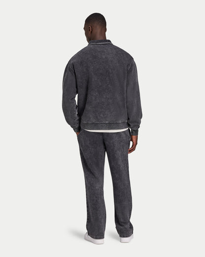 Mens Signature Washed Oversized 1/4 Zip Sweatshirt