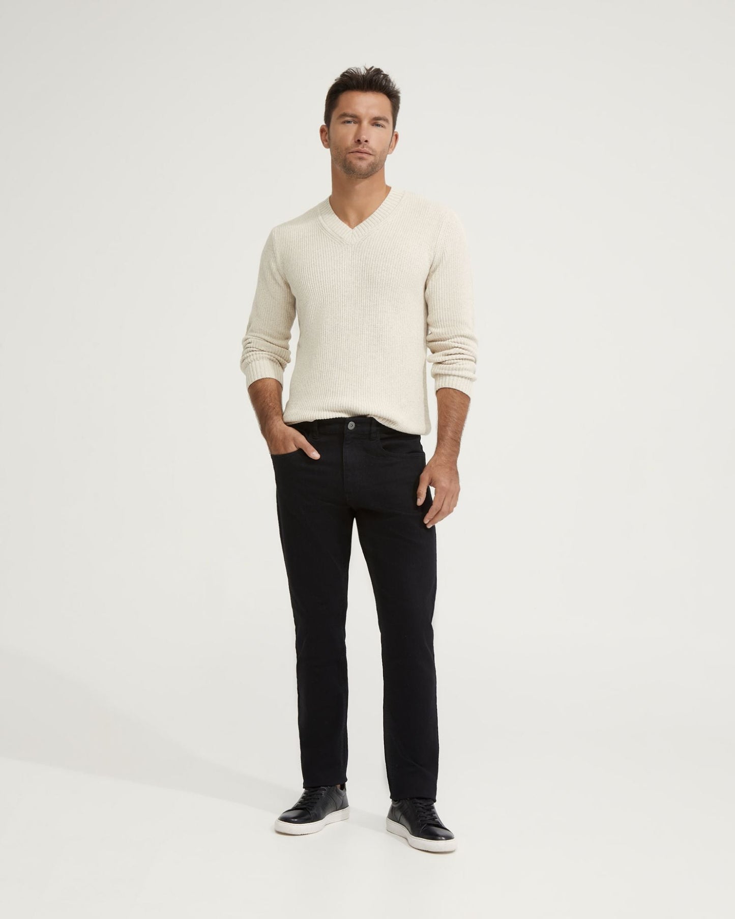 Kane Cotton Rib V-Neck Knit