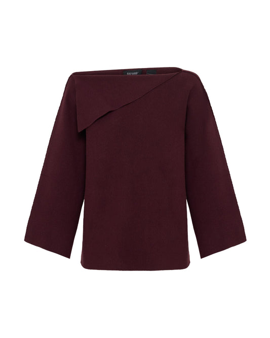Laura Knitted Folded Collar Top
