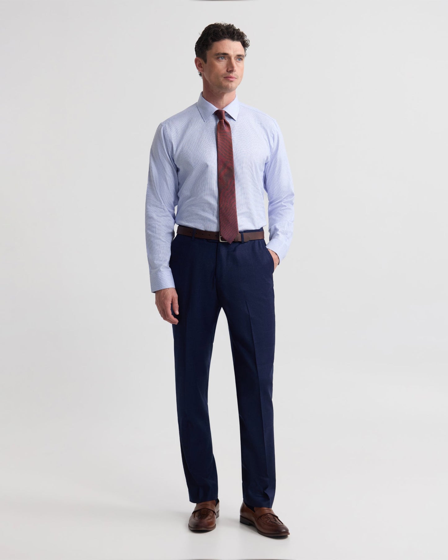 Byron Wool Checked Suit Trousers