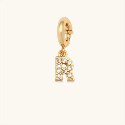 Custom CZ Letter R Charm