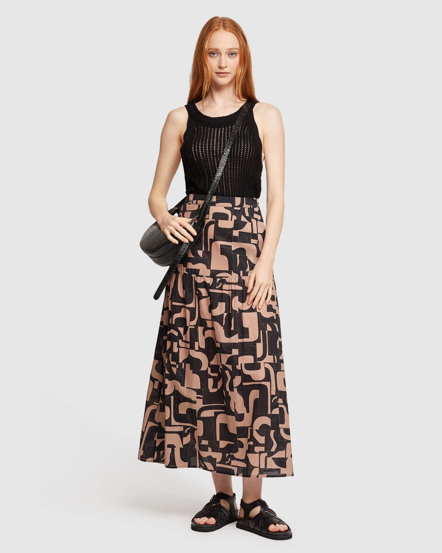 Olivia Geo Print Voile Skirt