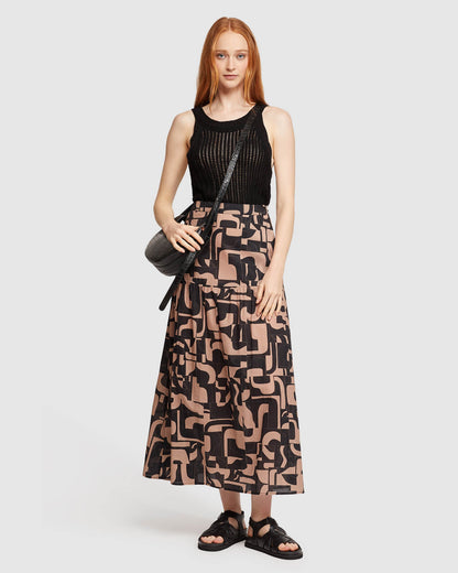 Olivia Geo Print Voile Skirt