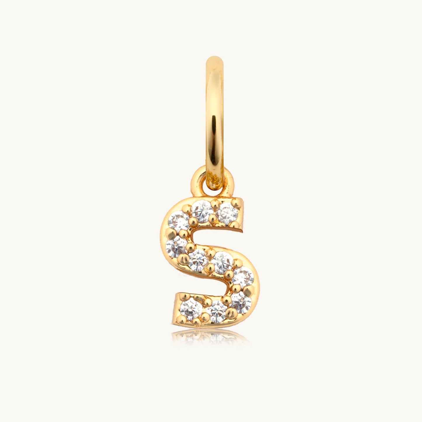 Dripping Words Charm- CZ Letter S