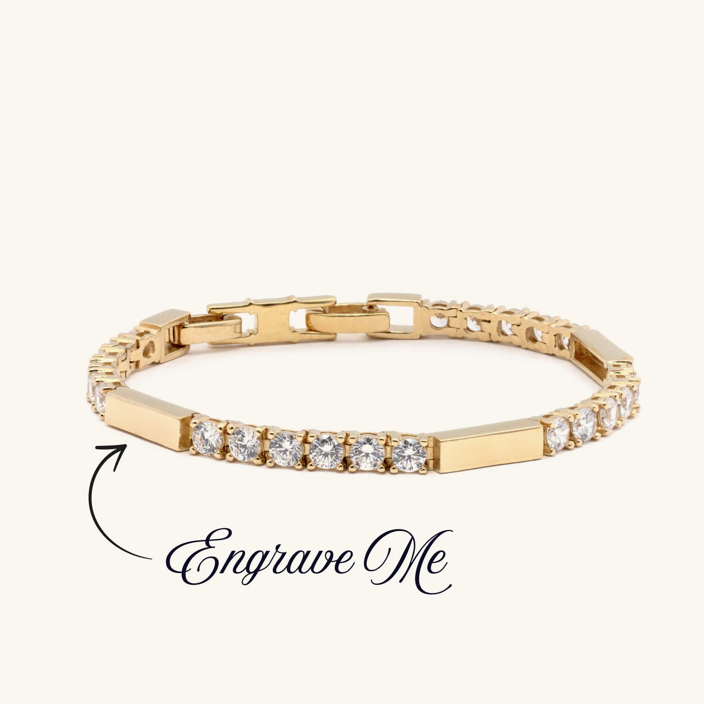 Gold Vermeil Engravable Tennis Bracelet