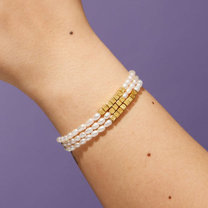 Custom Tiny Words Pearl Bracelet