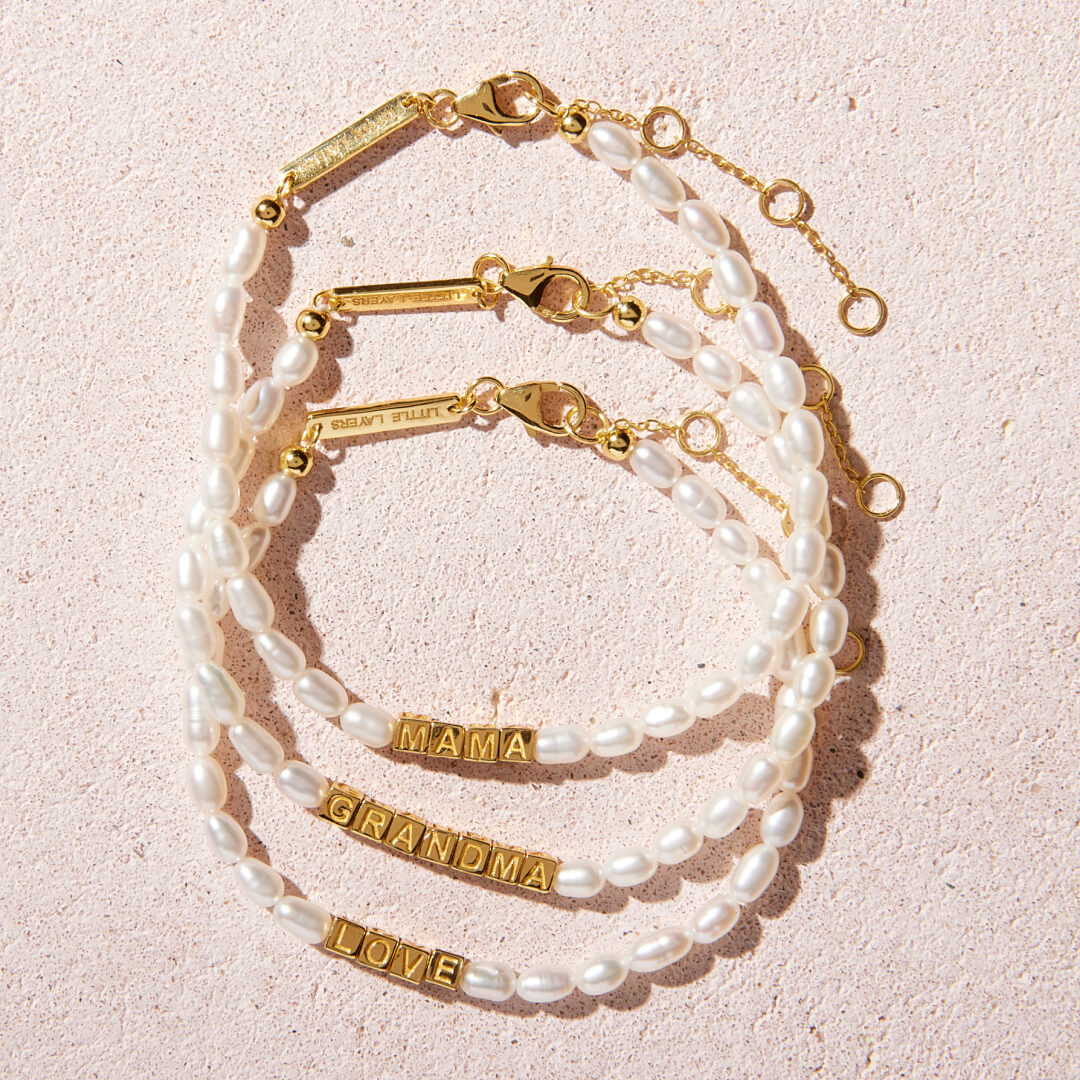 Custom Tiny Words Pearl Bracelet