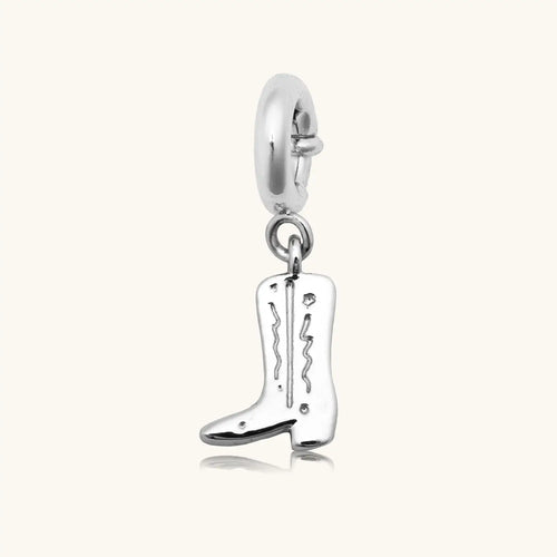 Custom Silver Cowboy Boot Charm