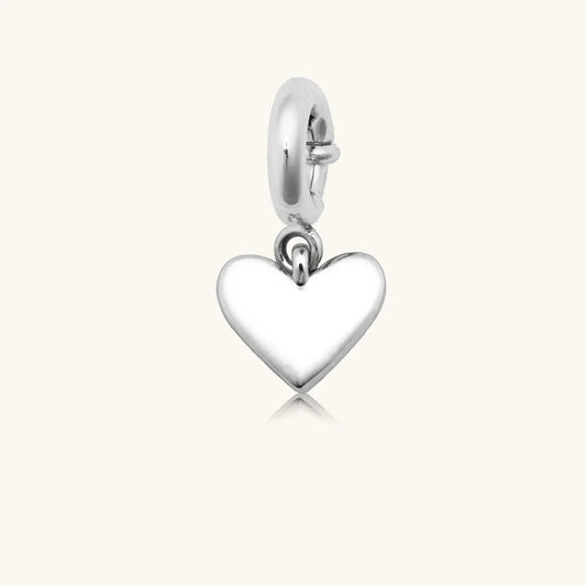 Silver Puffy Heart Charm
