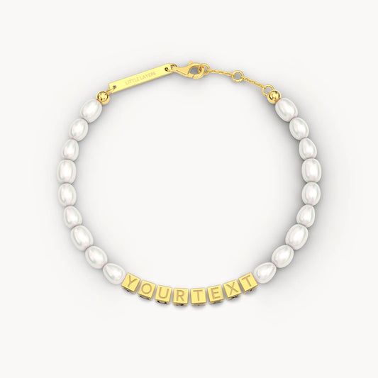 Custom Tiny Words Pearl Bracelet