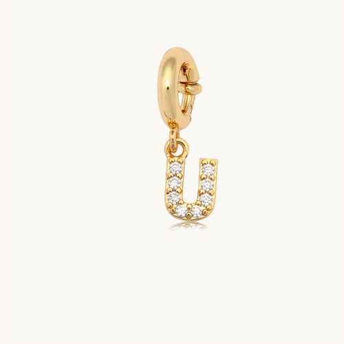 Custom CZ Letter U Charm