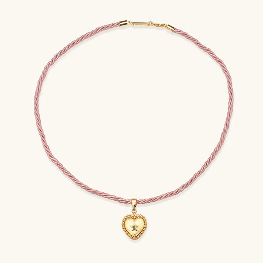 Lace Heart Pendant Cord Necklace