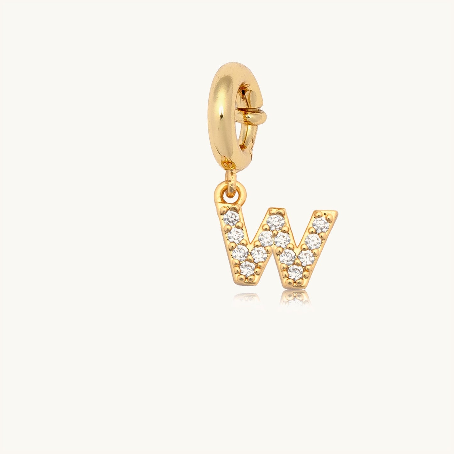 Custom CZ Letter W Charm