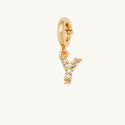 Custom CZ Letter Y Charm