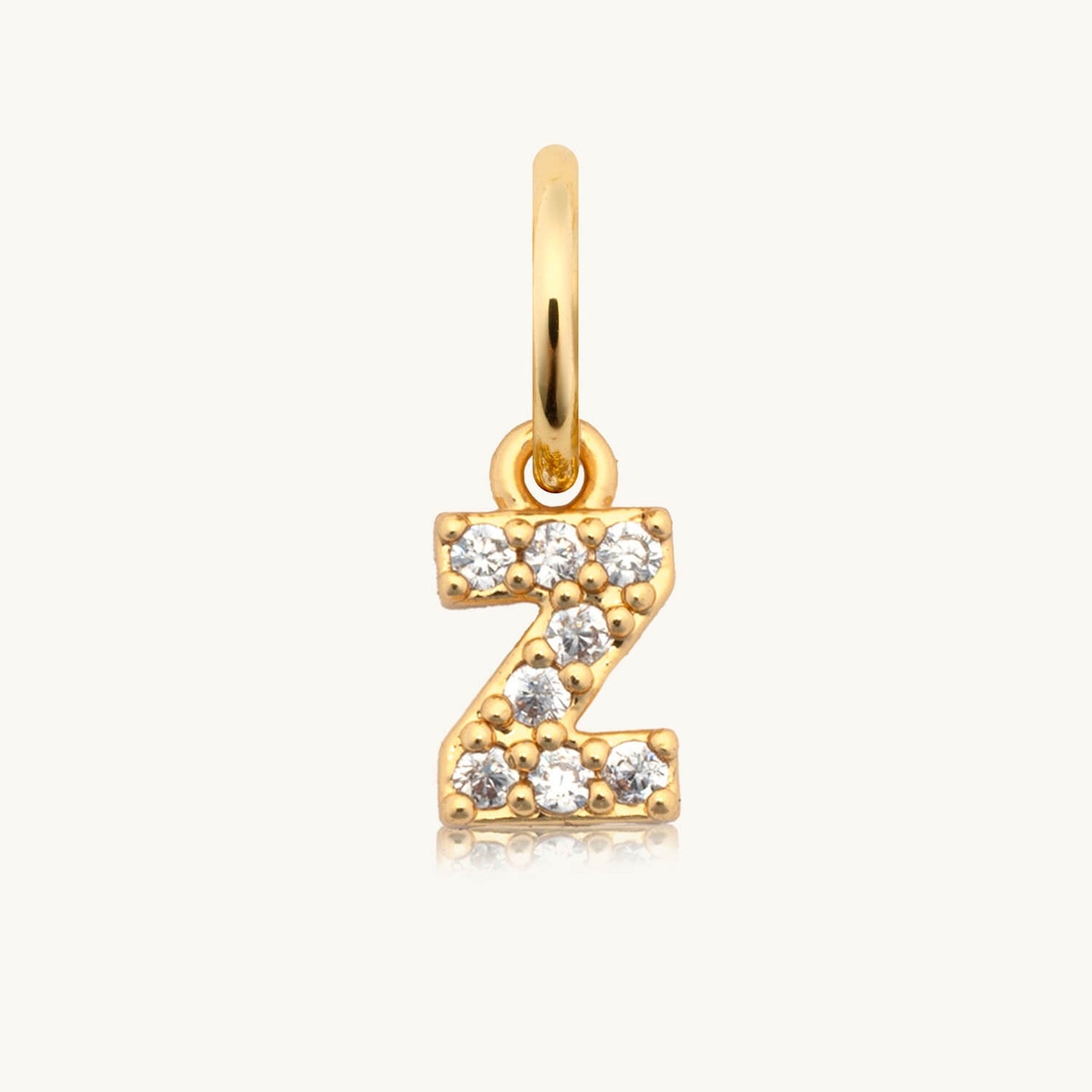 Dripping Words Charm- CZ Letter Z