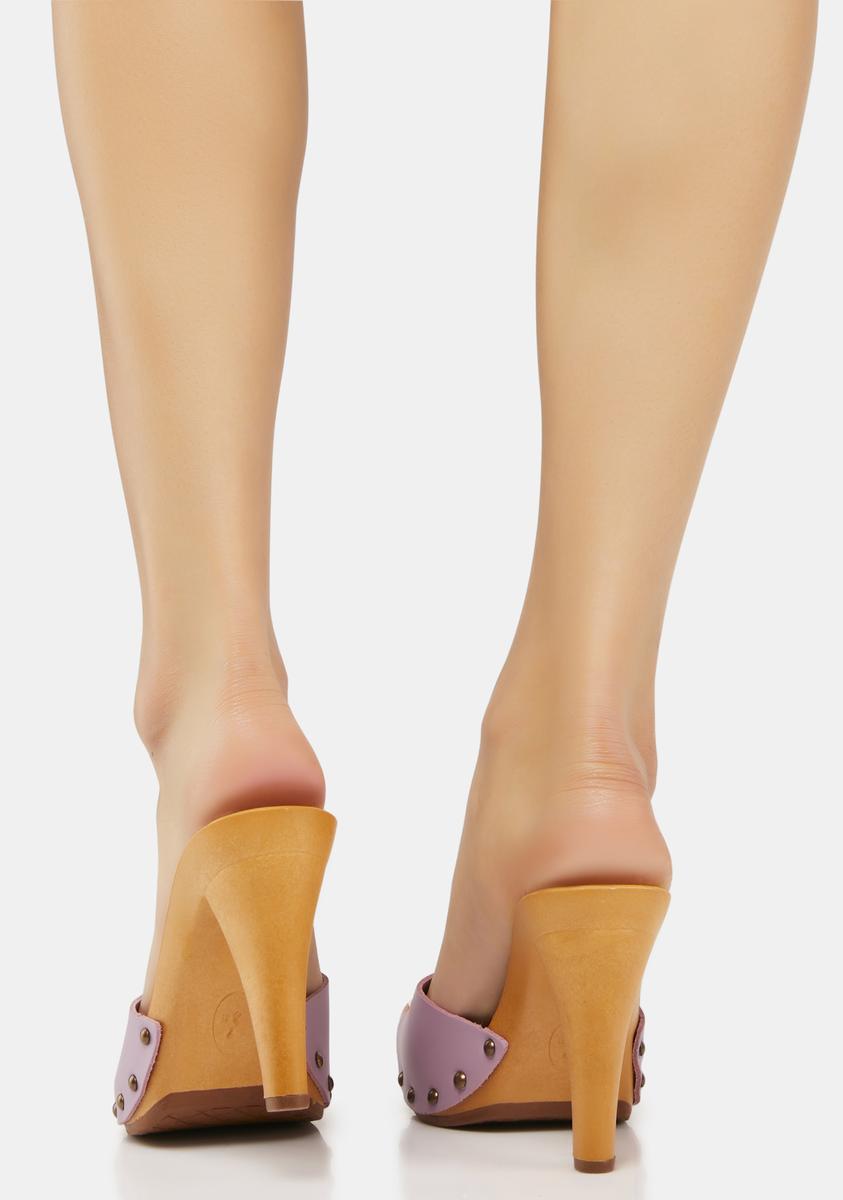 Antonella Lilac Vegan Leather Heels