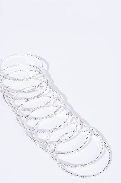 10 RHINESTONE MEMORY WIRE BANGLE