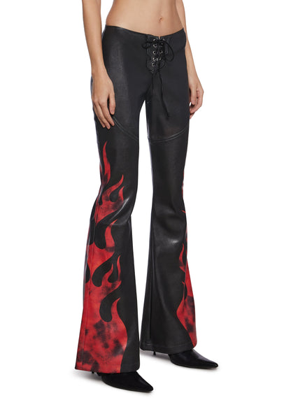 Angel Aflame Lace-Up Pants